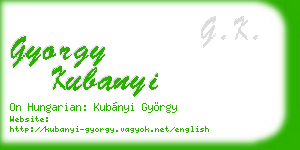 gyorgy kubanyi business card