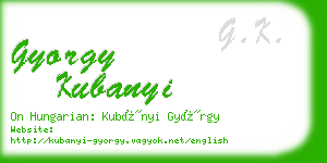 gyorgy kubanyi business card